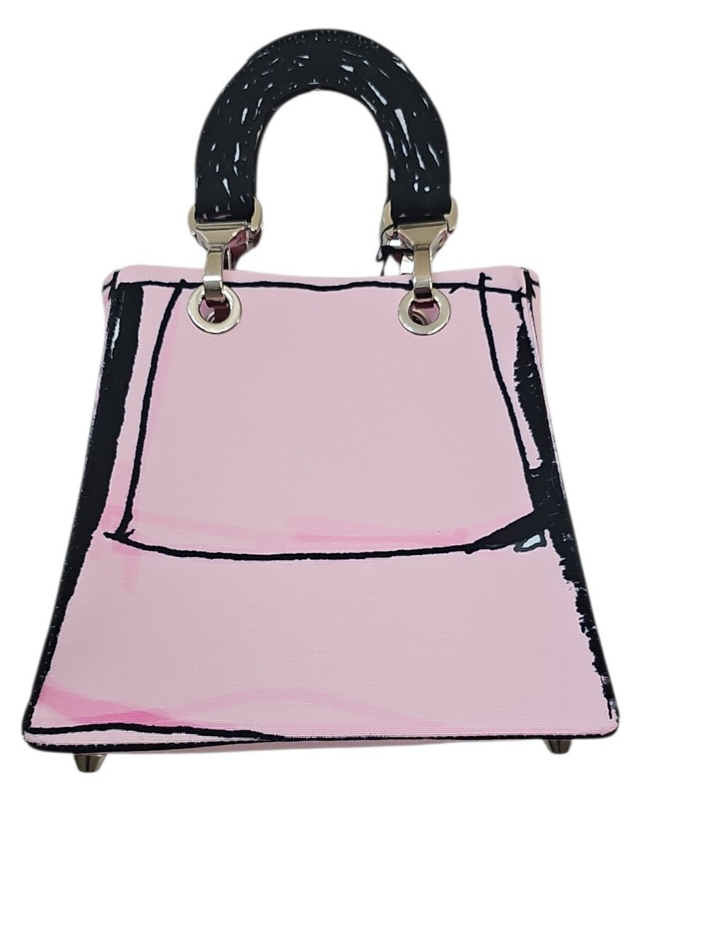 Edda Gimnes Pink Graphic Tote Mikaela Bag NWT Art Avant Garde Designer London - Picture 3 of 5